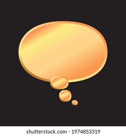 gold text balloon, vector illustration, black background 