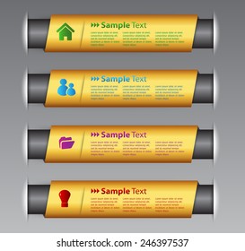 gold text box template for website computer graphic technology and internet, numbers.