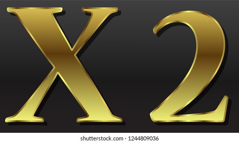 Gold text for Design. Vector illustration