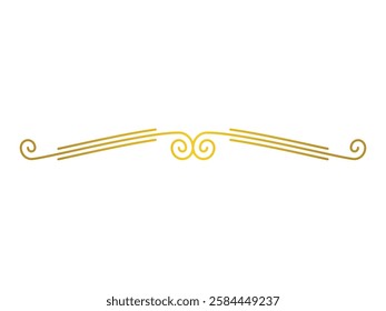 Gold text divider for wedding decoration symbol design illustration isolated on transparent background