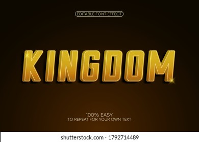 Gold text effect, bold 3d sans-serif with shadow. Golden editable font effect. Vector