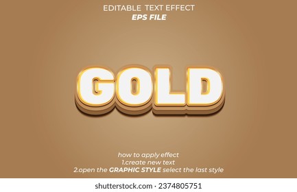 gold text effect ,typeface font effect, modern, vector template