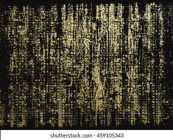 Gold texture. Abstract gold background. Distress, dirt texture . Simply place pattern over any object to create distressed effect. Vector illustration. Grunge background. Pattern with cracks.
