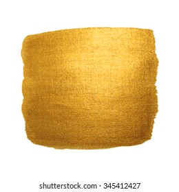 Gold Texture. Abstract hand painted golden background. Isolated on white.
