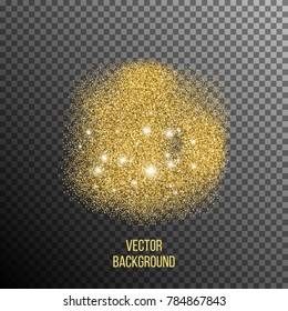 Gold texture. Amber particles color. Celebratory background. Golden explosion of confetti. Vector illustration