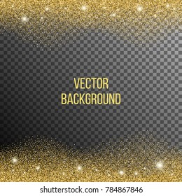 Gold texture. Amber particles color. Celebratory background. Golden explosion of confetti. Vector illustration
