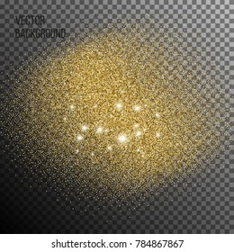 Gold texture. Amber particles color. Celebratory background. Golden explosion of confetti. Vector illustration