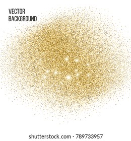 Gold texture. Amber particles color. Celebratory background. Golden explosion of confetti. Vector illustration