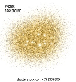 Gold texture. Amber particles color. Celebratory background. Golden explosion of confetti. Vector illustration