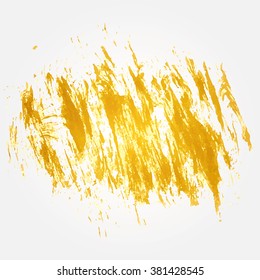 Gold Texture brush Illustration. Hand drawn brush stroke vector design element.