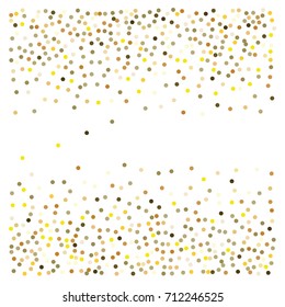Gold texture festive sparkling confetti. Cosmic vector star dust, Christmas, New Year holidays luxury premium background. Magic decoration, silver, gold texture, firework, falling down stars on white.