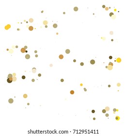 Gold texture festive sparkling confetti. Cosmic vector star dust, Christmas, New Year holidays luxury premium background. Magic decoration, silver, gold texture, firework, falling down stars on white.