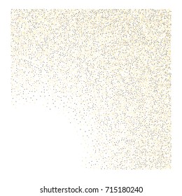 Gold texture festive sparkling confetti. Cosmic vector star dust, Christmas, New Year holidays luxury premium background. Magic decoration, silver, gold texture, firework, falling down stars on white.