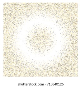 Gold texture festive sparkling confetti. Cosmic vector star dust, Christmas, New Year holidays luxury premium background. Magic decoration, silver, gold texture, firework, falling down stars on white.
