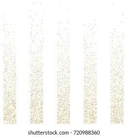 Gold texture festive sparkling confetti. Cosmic vector star dust, Christmas, New Year holidays luxury premium background. Magic decoration, silver, gold texture, firework, falling down stars on white.