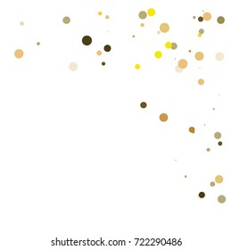 Gold texture festive sparkling confetti. Cosmic vector star dust, Christmas, New Year holidays luxury premium background. Magic decoration, silver, gold texture, firework, falling down stars on white.