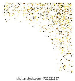 Gold texture festive sparkling confetti. Cosmic vector star dust, Christmas, New Year holidays luxury premium background. Magic decoration, silver, gold texture, firework, falling down stars on white.