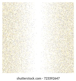 Gold texture festive sparkling confetti. Cosmic vector star dust, Christmas, New Year holidays luxury premium background. Magic decoration, silver, gold texture, firework, falling down stars on white.