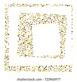 Gold texture festive sparkling confetti. Cosmic vector star dust, Christmas, New Year holidays luxury premium background. Magic decoration, silver, gold texture, firework, falling down stars on white.
