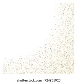Gold texture festive sparkling confetti. Cosmic vector star dust, Christmas, New Year holidays luxury premium background. Magic decoration, silver, gold texture, firework, falling down stars on white.