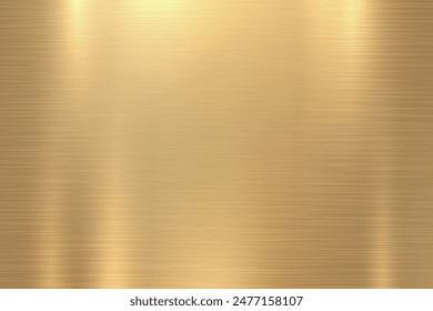 Gold texture with fine brush steel, vector background illustration.