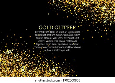 
Gold texture glitter confetti design element on dark background