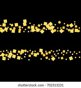 Gold texture glitter on a black background. Abstraction of golden confetti on a black background. Element of design. Vector illustration. EPS 10.