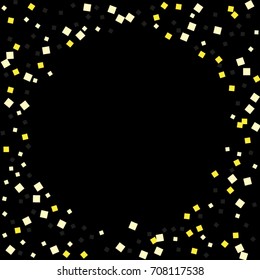 Gold texture glitter on a black background. Abstraction of golden confetti on a black background. Element of design. Vector illustration. EPS 10.