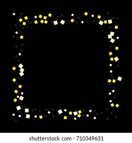 Gold texture glitter on a black background. Abstraction of golden confetti on a black background. Element of design. Vector illustration. EPS 10.