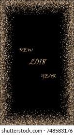 Gold texture glitter on a black background. Holiday background.
