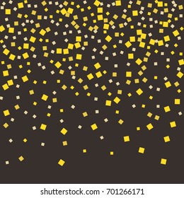 Gold texture glitter on a brown background. Abstraction of golden confetti on a brown background. Element of design. Vector illustration. EPS 10.