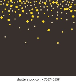Gold texture glitter on a brown background. Abstraction of golden confetti on a brown background. Element of design. Vector illustration. EPS 10.