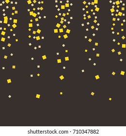 Gold texture glitter on a brown background. Abstraction of golden confetti on a brown background. Element of design. Vector illustration. EPS 10.