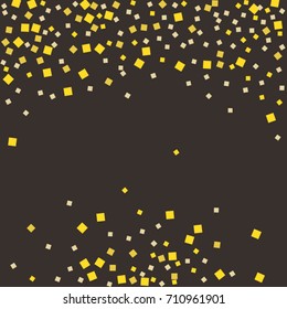 Gold texture glitter on a brown background. Abstraction of golden confetti on a brown background. Element of design. Vector illustration. EPS 10.