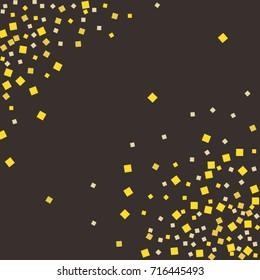 Gold texture glitter on a brown background. Abstraction of golden confetti on a brown background. Element of design. Vector illustration. EPS 10.