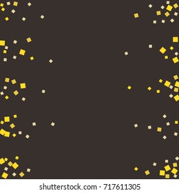 Gold texture glitter on a brown background. Abstraction of golden confetti on a brown background. Element of design. Vector illustration. EPS 10.