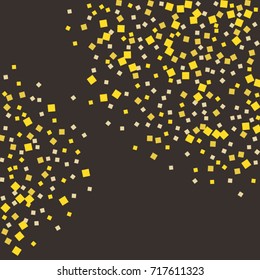 Gold texture glitter on a brown background. Abstraction of golden confetti on a brown background. Element of design. Vector illustration. EPS 10.