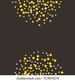 Gold texture glitter on a brown background. Abstraction of golden confetti on a brown background. Element of design. Vector illustration. EPS 10.