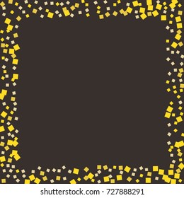 Gold texture glitter on a brown background. Abstraction of golden confetti on a brown background. Element of design. Vector illustration. EPS 10.