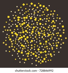 Gold texture glitter on a brown background. Abstraction of golden confetti on a brown background. Element of design. Vector illustration. EPS 10.