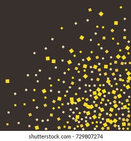Gold texture glitter on a brown background. Abstraction of golden confetti on a brown background. Element of design. Vector illustration. EPS 10.