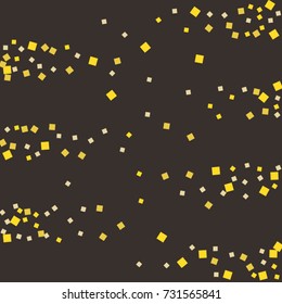 Gold texture glitter on a brown background. Abstraction of golden confetti on a brown background. Element of design. Vector illustration. EPS 10.