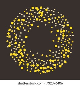 Gold texture glitter on a brown background. Abstraction of golden confetti on a brown background. Element of design. Vector illustration. EPS 10.