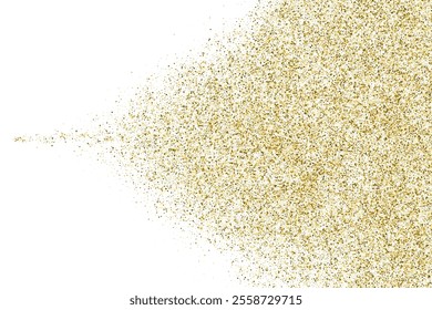 Gold texture. Glitter white background. Golden background. New Year, Christmas. Gold confetti isolated. Holidays, festivals, and events. Vector illustration. Eps 10.