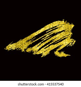Gold Texture. Hand drawn brush stroke vector design element.