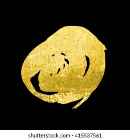 Gold Texture. Hand drawn brush stroke vector design element.