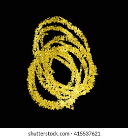 Gold Texture. Hand drawn brush stroke vector design element.