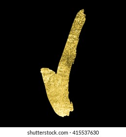 Gold Texture. Hand drawn brush stroke vector design element.