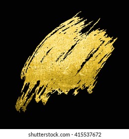 Gold Texture. Hand drawn brush stroke vector design element.