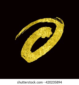 Gold Texture. Hand drawn brush stroke vector design element.